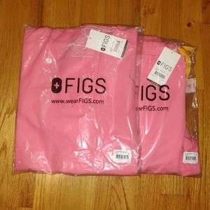 NWT FIGS Set M Neon Pink Casma and Skinny Yola